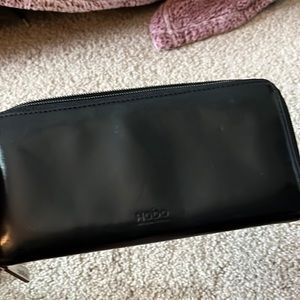 Black hobo leather wallet